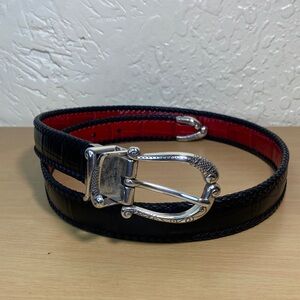 Women’s Black and Red Leather Brighton Belt